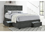 305877F Soledad Upholstered Full Storage Panel Bed Grey