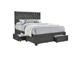 Soledad Upholstered Eastern King Storage Panel Bed Grey