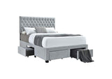 Soledad Upholstered Eastern King Storage Bed Light Grey