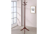 3058 Riona 6 Hook Freestanding Wood Coat Rack Hat Hanger Merlot