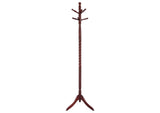 3058 Riona 6 Hook Freestanding Wood Coat Rack Hat Hanger Merlot
