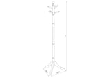 3058 Riona 6 Hook Freestanding Wood Coat Rack Hat Hanger Merlot