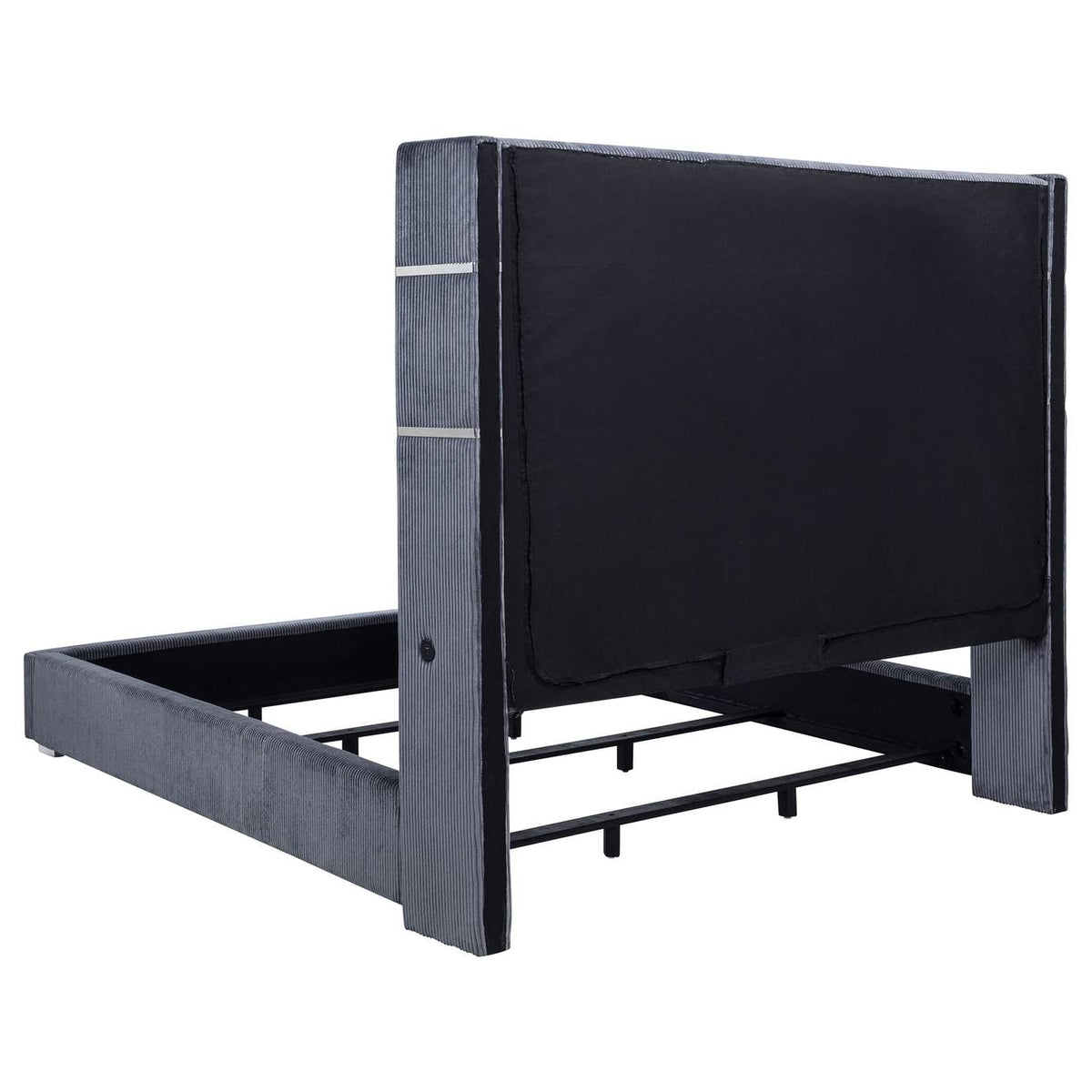 306030KW Tisdall Upholstered Cal King Flame Visualizer Bed Grey