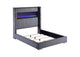306030Q Tisdall Upholstered Queen Flame Visualizer Bed Grey