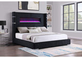 306031KW Tisdall Upholstered Cal King Flame Visualizer Bed Black