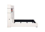 306032KW Tisdall Upholstered Cal King Flame Visualizer Bed Cream