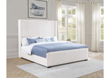 306051KE Natasha 65-inch Upholstered Eastern King Wingback Bed Cream