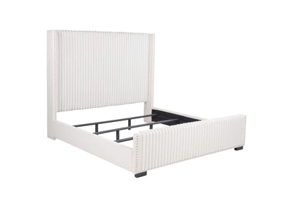 306051KE Natasha 65-inch Upholstered Eastern King Wingback Bed Cream