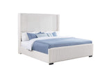 306051KE Natasha 65-inch Upholstered Eastern King Wingback Bed Cream