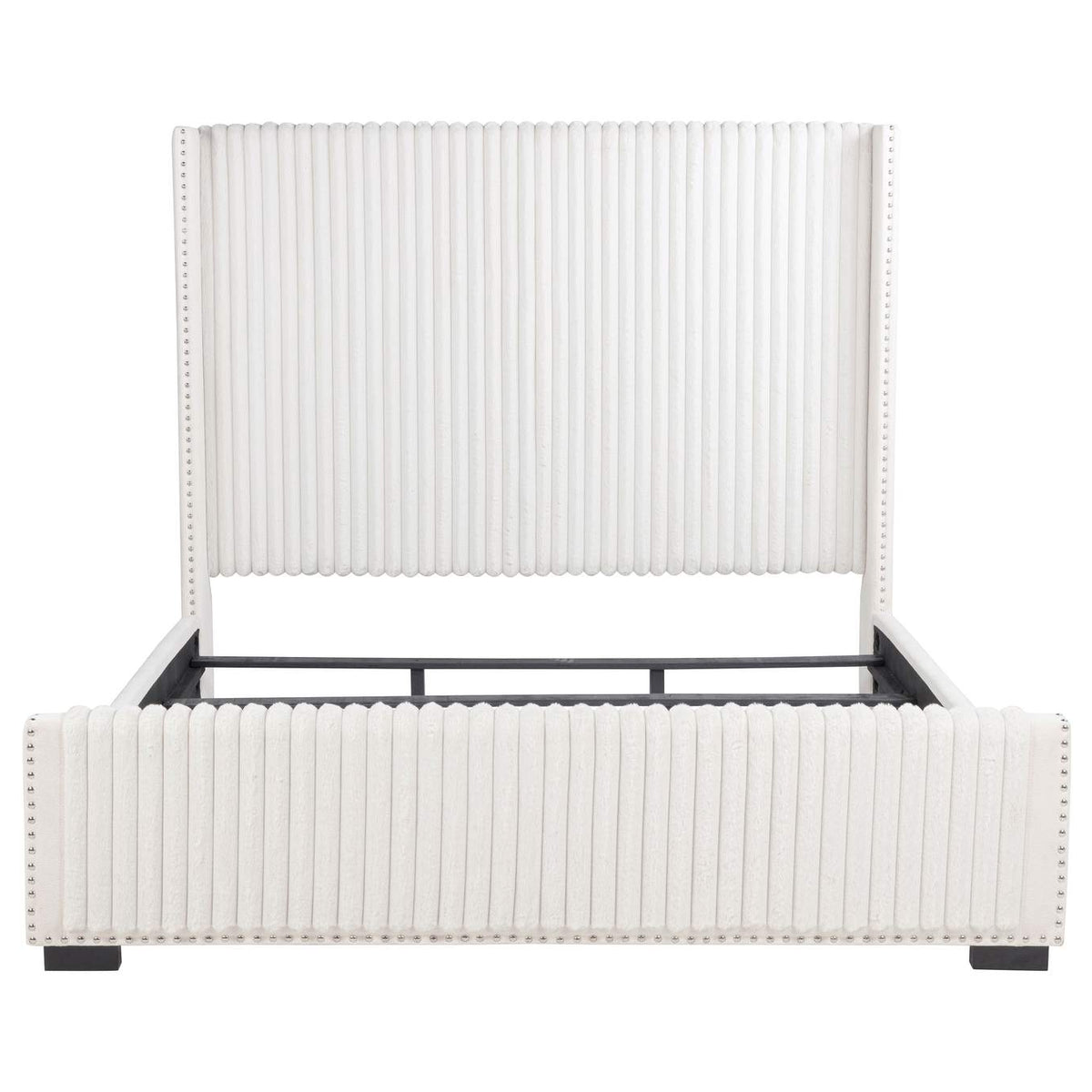 306051KE Natasha 65-inch Upholstered Eastern King Wingback Bed Cream