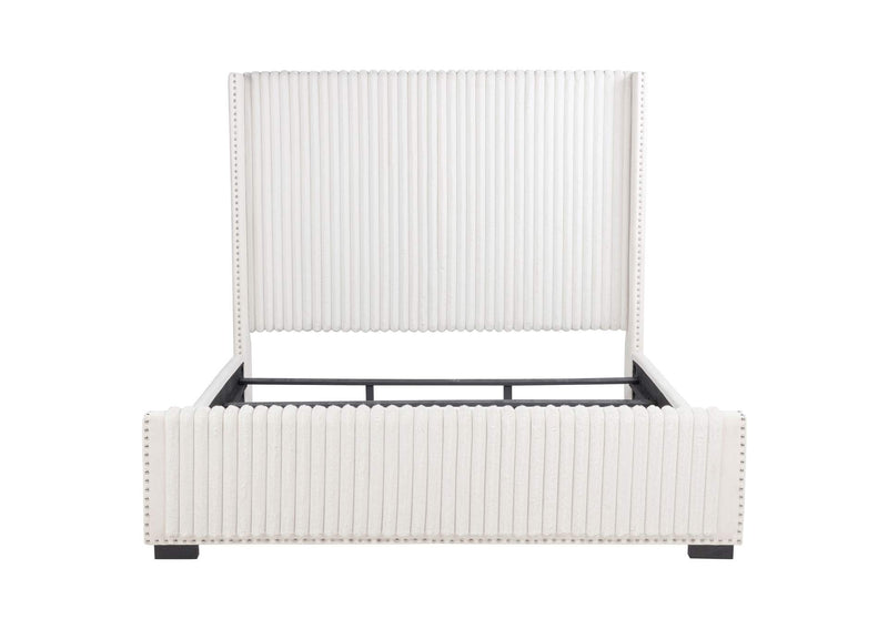 306051KE Natasha 65-inch Upholstered Eastern King Wingback Bed Cream