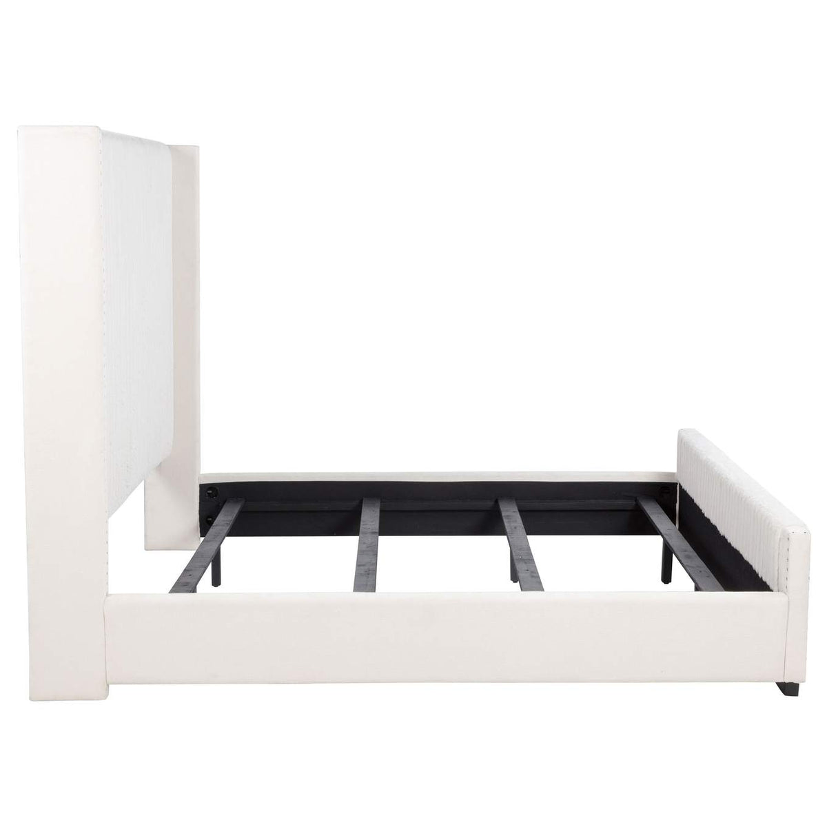 306051KE Natasha 65-inch Upholstered Eastern King Wingback Bed Cream