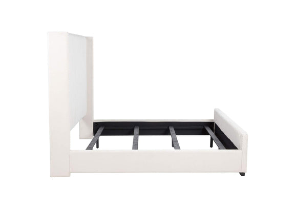 306051KE Natasha 65-inch Upholstered Eastern King Wingback Bed Cream