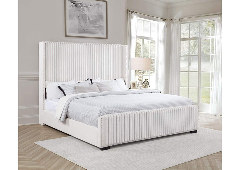 306051KW Natasha 65-inch Upholstered California King Bed Cream