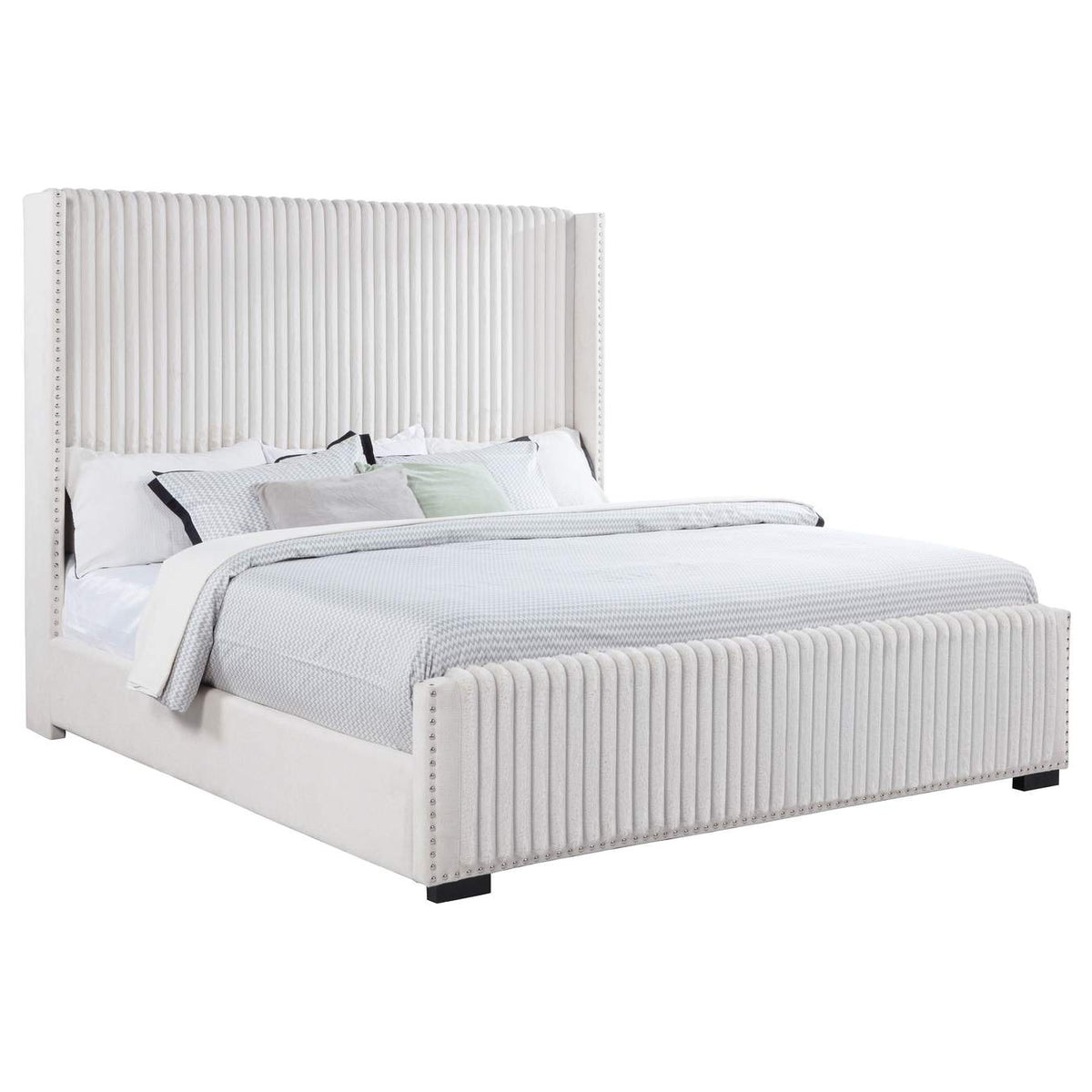306051KW Natasha 65-inch Upholstered California King Bed Cream