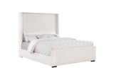 306051Q Natasha 65-inch Upholstered Queen Wingback Bed Cream