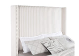 306051Q Natasha 65-inch Upholstered Queen Wingback Bed Cream