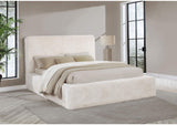 306141KW Rebecca Faux Fur Upholstered California King Bed Cream