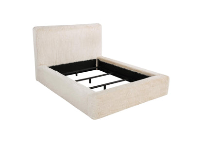 306141KW Rebecca Faux Fur Upholstered California King Bed Cream