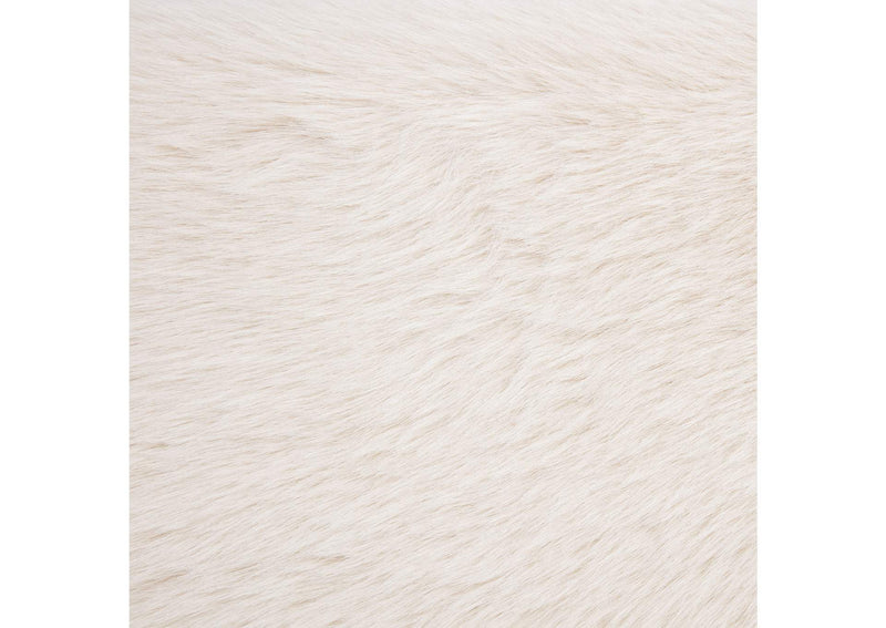 306141KW Rebecca Faux Fur Upholstered California King Bed Cream