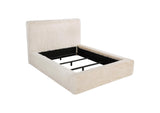 306141Q Rebecca Faux Fur Upholstered Queen Bed Cream