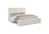 306141Q Rebecca Faux Fur Upholstered Queen Bed Cream