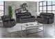 U7303-DOMINO_GRANITE-RS_CRLS_GR U7303 GRANITE RECLINING SOFA - CONSOLE RECLINING LOVESEAT - GLIDER RECLINER