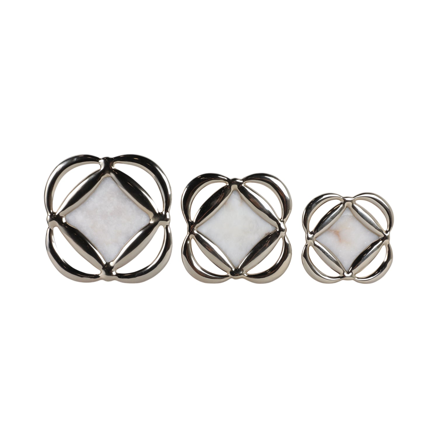 16" / 14" / 12" Preston Aluminum And Alabaster Wall (Set of 3) - Gold