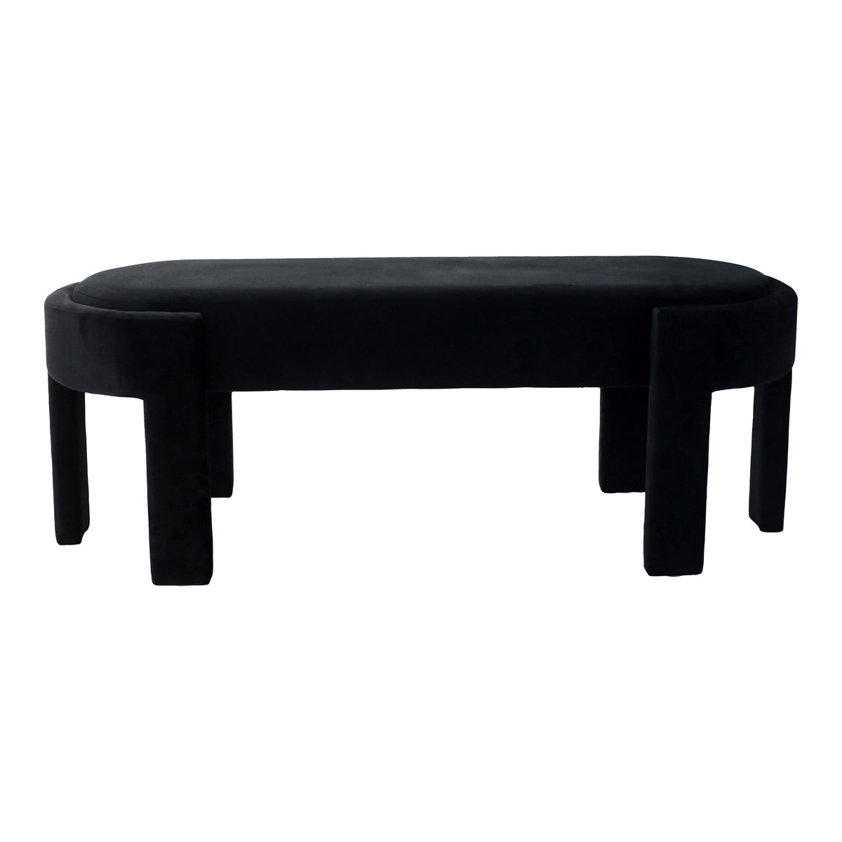 Aberdeen Velvet Bench - Black