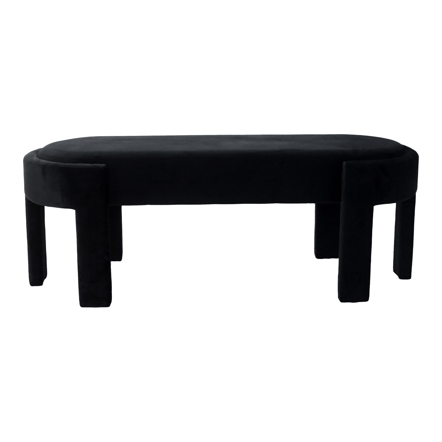 Aberdeen Velvet Bench - Black