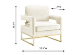 TOV-S68199 Avery Cream Velvet Chair
