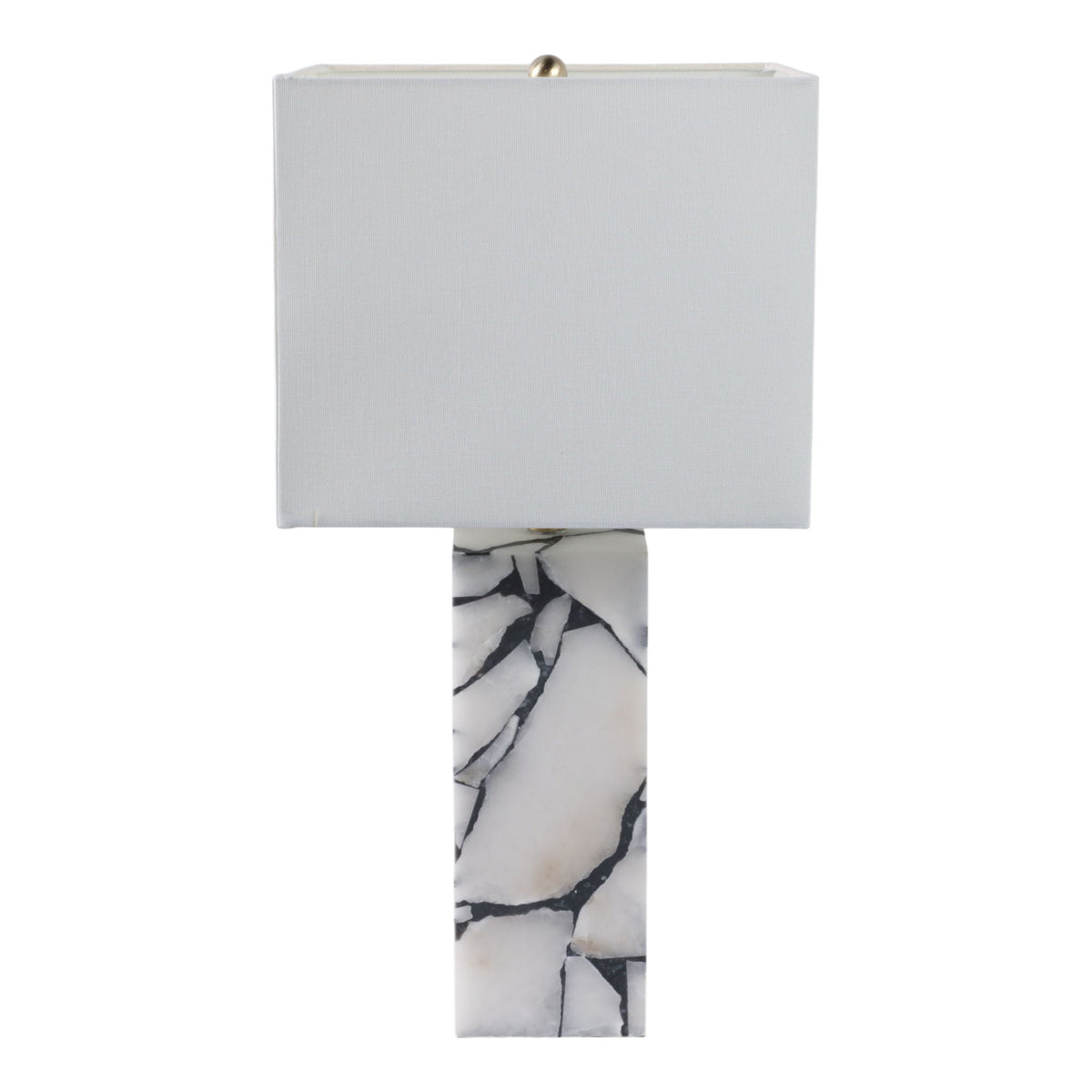 24" x 12" Alabaster Pieces Table Lamp - White