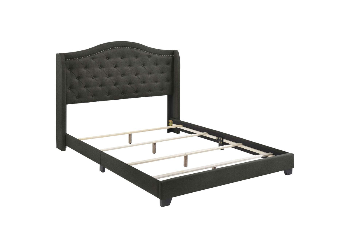 Sonoma Upholstered Eastern King Wingback Bed Grey