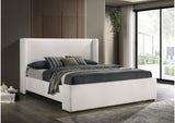 310078KE Alamosa Boucle Upholstered Eastern King Platform Bed White