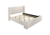 310078KE Alamosa Boucle Upholstered Eastern King Platform Bed White