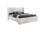310078KE Alamosa Boucle Upholstered Eastern King Platform Bed White