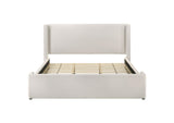 310078KE Alamosa Boucle Upholstered Eastern King Platform Bed White