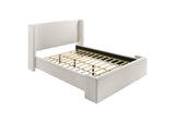 310078Q Alamosa Boucle Upholstered Queen Wingback Bed White