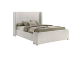 310078Q Alamosa Boucle Upholstered Queen Wingback Bed White