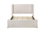 310078Q Alamosa Boucle Upholstered Queen Wingback Bed White