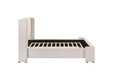 310078Q Alamosa Boucle Upholstered Queen Wingback Bed White