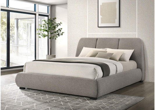 310090KW Mokena 46-inch Upholstered California King Platform Bed Taupe