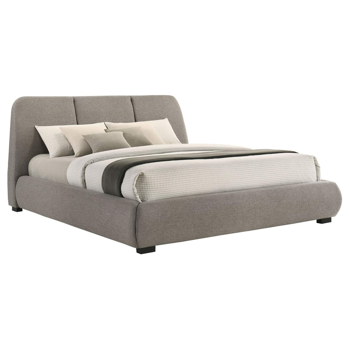 310090KW Mokena 46-inch Upholstered California King Platform Bed Taupe