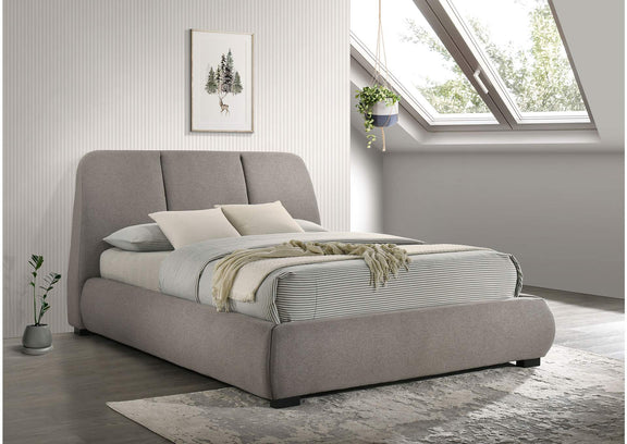 310090Q Mokena 46-inch Upholstered Queen Platform Bed Taupe