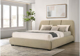 310091KE Mokena 46-inch Upholstered Eastern King Platform Bed Brown