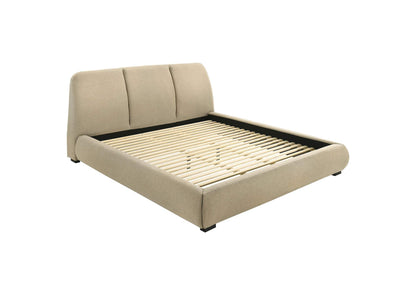 310091KE Mokena 46-inch Upholstered Eastern King Platform Bed Brown
