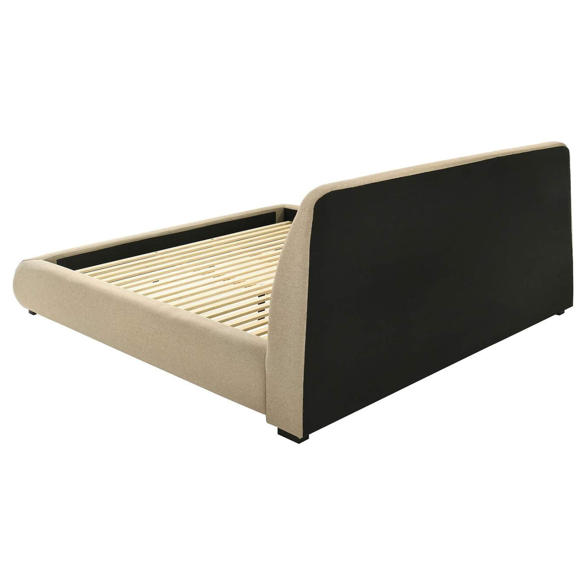 310091KE Mokena 46-inch Upholstered Eastern King Platform Bed Brown
