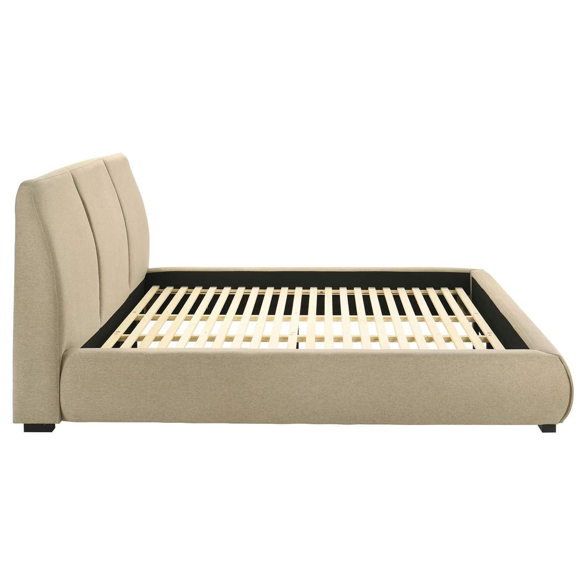 310091KE Mokena 46-inch Upholstered Eastern King Platform Bed Brown
