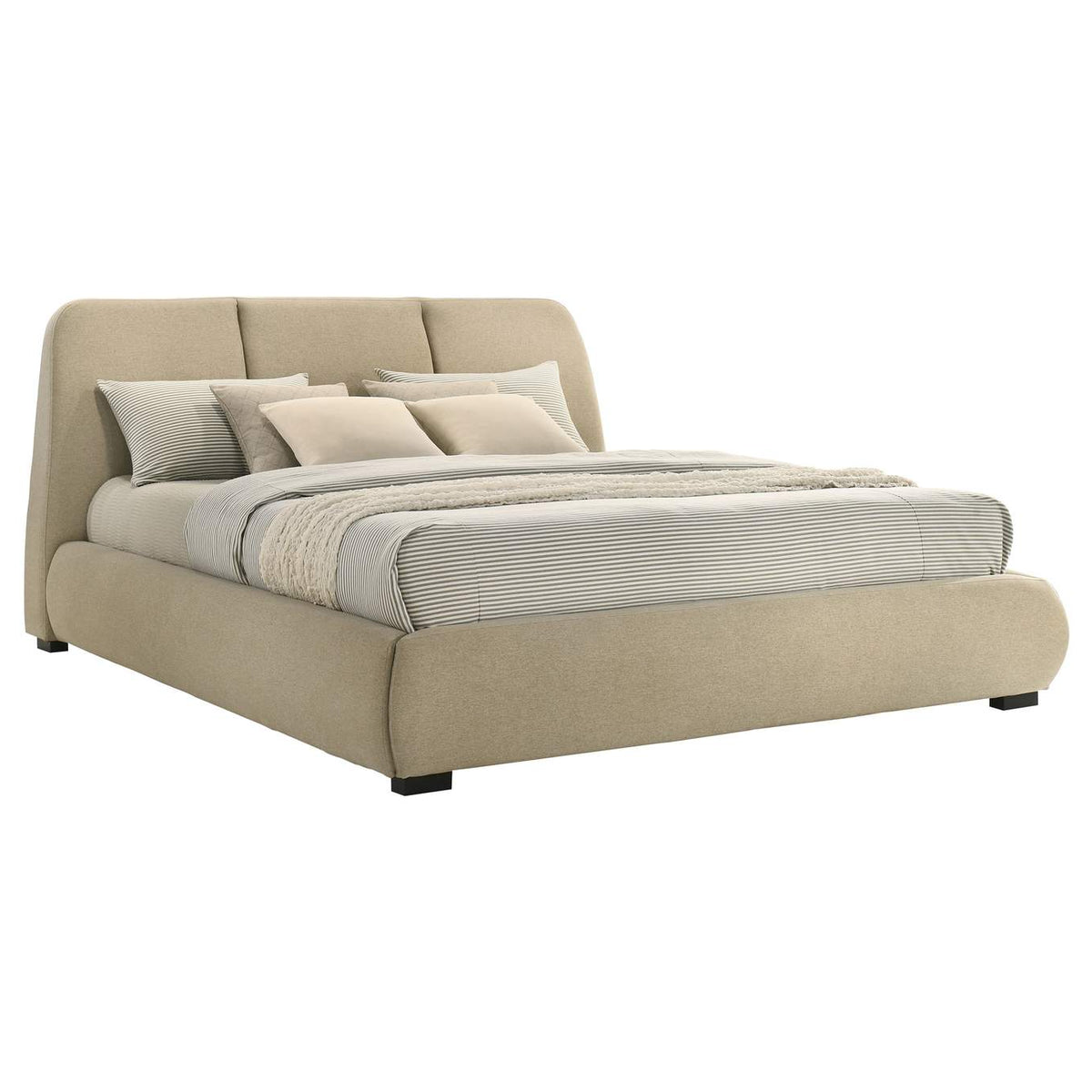 310091KW Mokena 46-inch Upholstered California King Platform Bed Brown