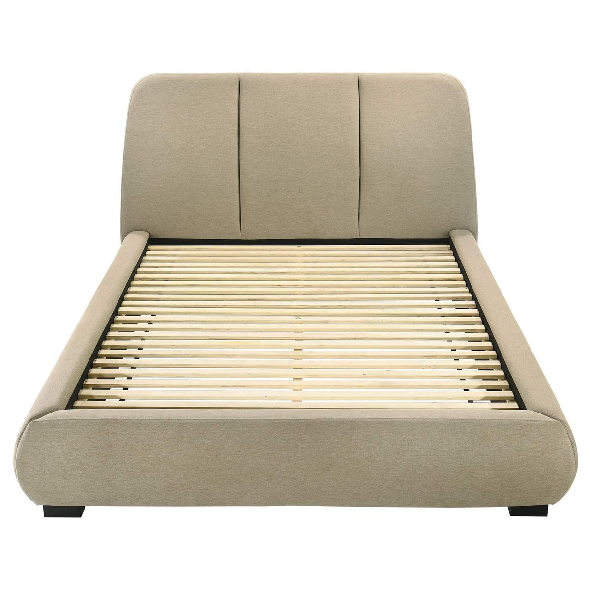 310091Q Mokena 46-inch Upholstered Queen Platform Bed Brown
